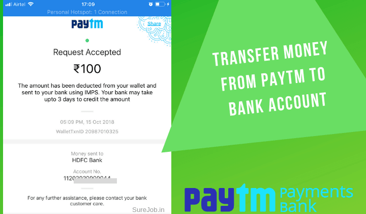 transfer money from Paytm to bank