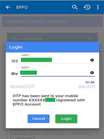 insert OTP login