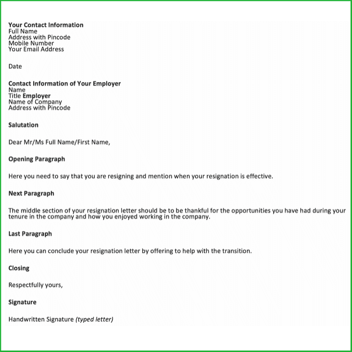 Sample Of Resignation Letter With Immediate Effect from surejob.in