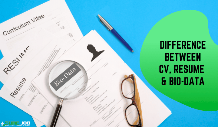 Small yet Most Important Difference between CV, Resume & Biodata