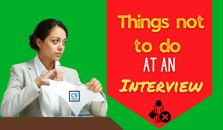 Things not to do at an Interview