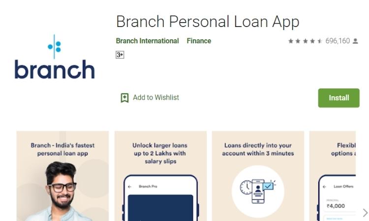 Branch personal loan app