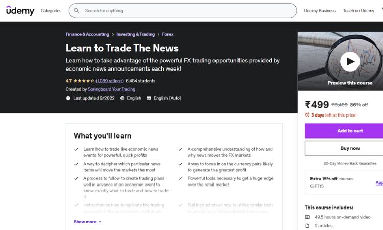 Learn to Trade the News – Udemy