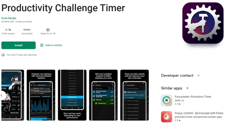 Productivity Challenge Timer