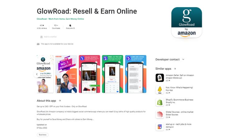 Glow-Road App top reselling app