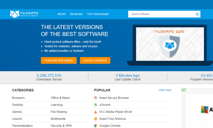 free software download site FileHippo