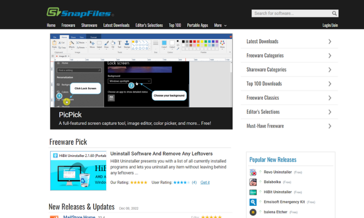 free software download site SnapFiles
