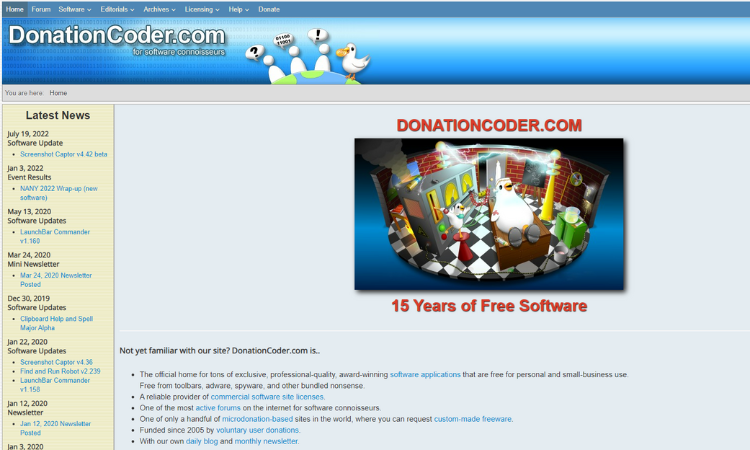 free software download site Donation Coder