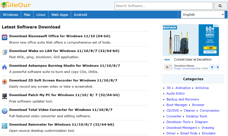 fileour: free software download sites