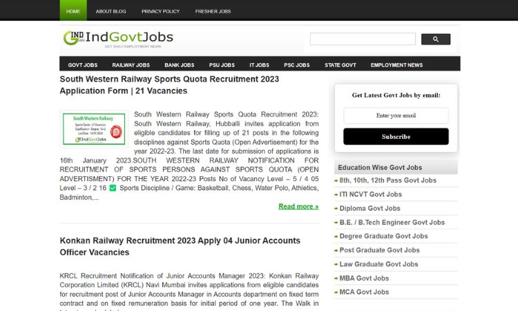 Indgovtjobs.in