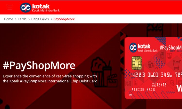 Kotak Bank PayShopMore International Chip Debit Card